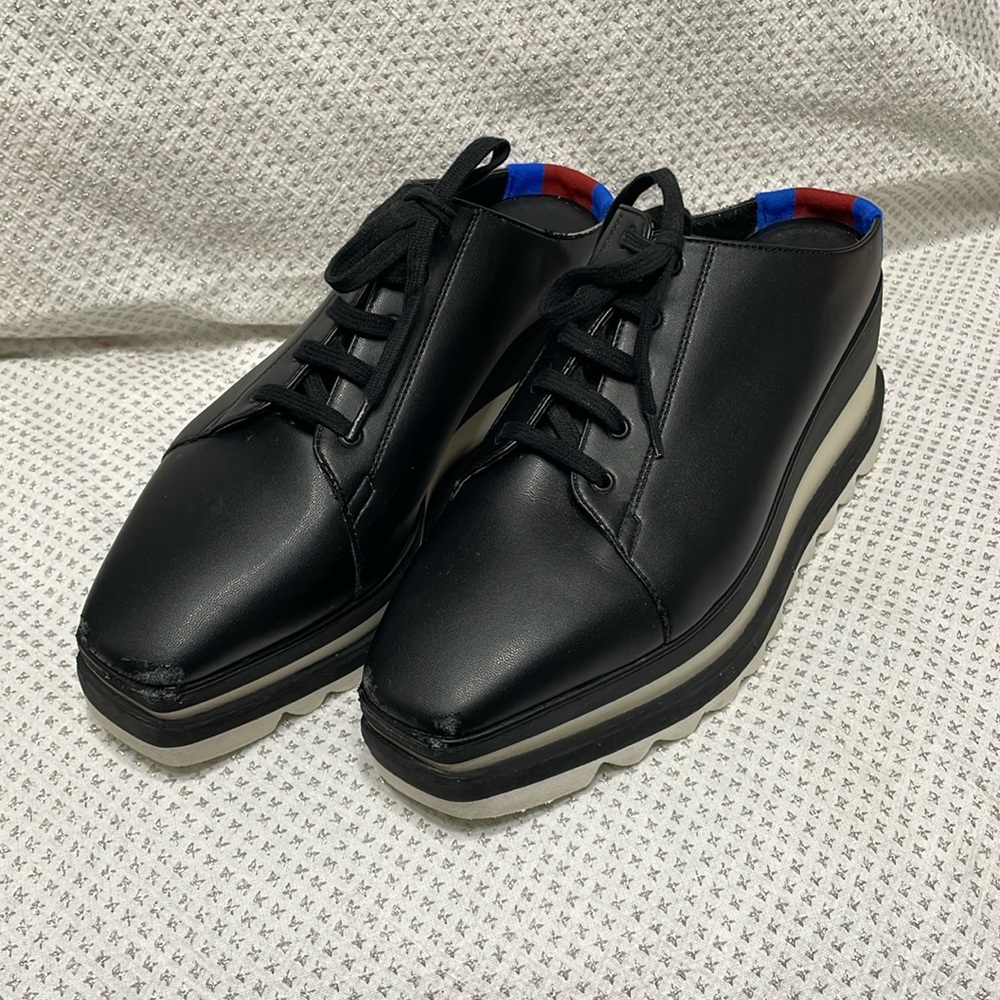 Stella McCartney platform ankle sneakers. Size 39 1/2.  Black & white.
